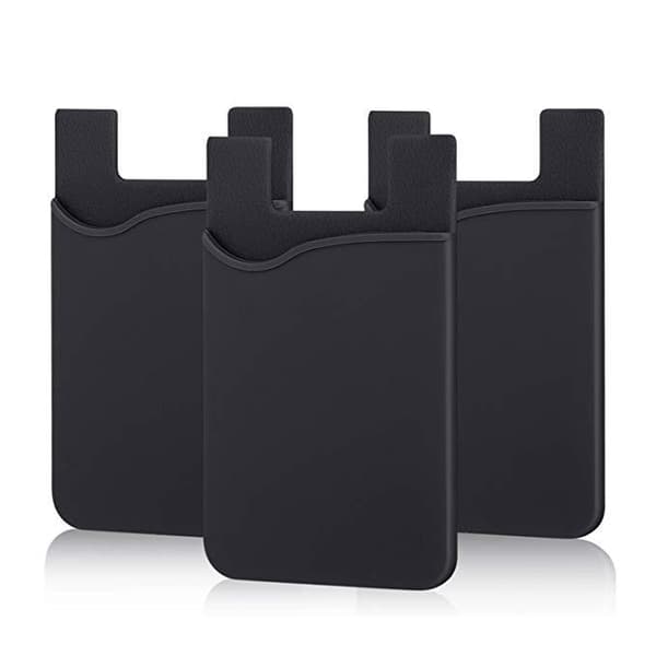 2-pack Universal Mobil lommebok/kortholder - Selvklebende sort