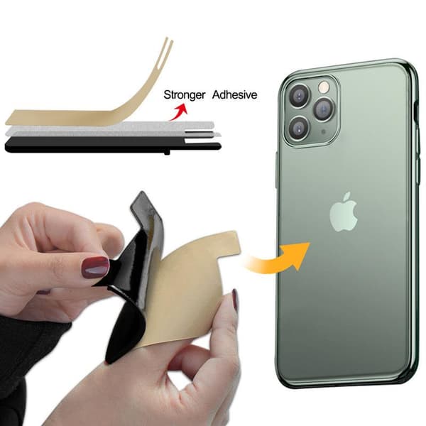2-pack Universal Mobil lommebok/kortholder - Selvklebende sort