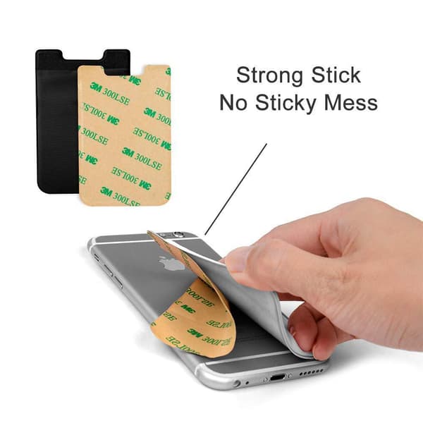 2-pack Universal Mobil lommebok/kortholder - Selvklebende sort