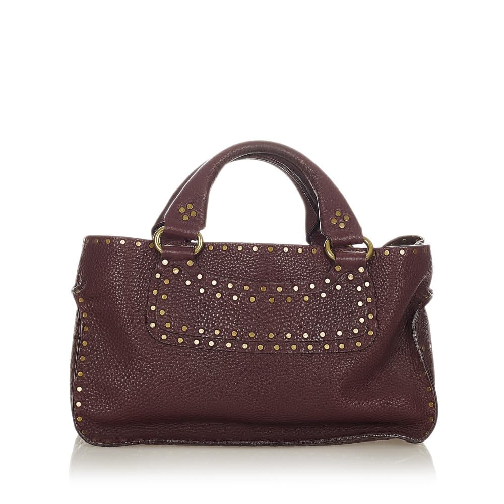 Pre-owned Celine Boogie Studded Leather Handbag Red