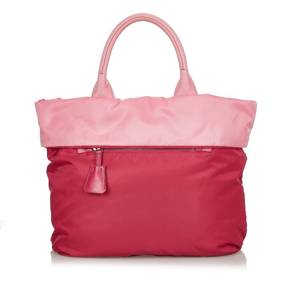 Pre-owned Prada Tessuto Reversible Satchel Red