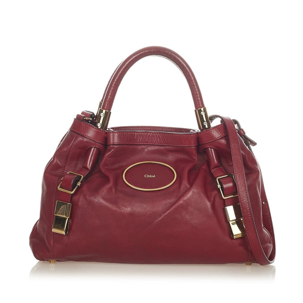 Pre-owned Chloe Victoria Leather Satchel Red