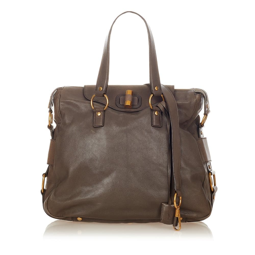 Pre-owned YSL Muse Leather Satchel Gray