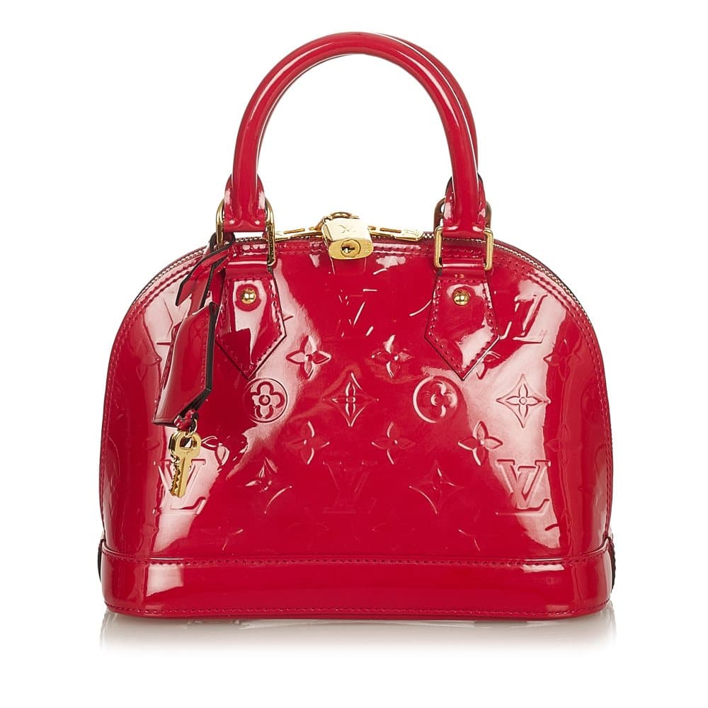 Pre-owned Louis Vuitton Vernis Alma BB Red