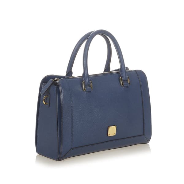 Pre-owned MCM Nuovo Leather Satchel Blue