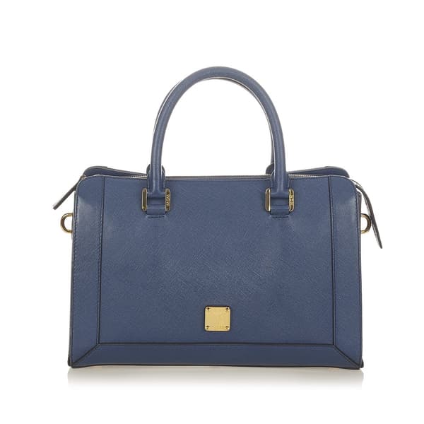 Pre-owned MCM Nuovo Leather Satchel Blue