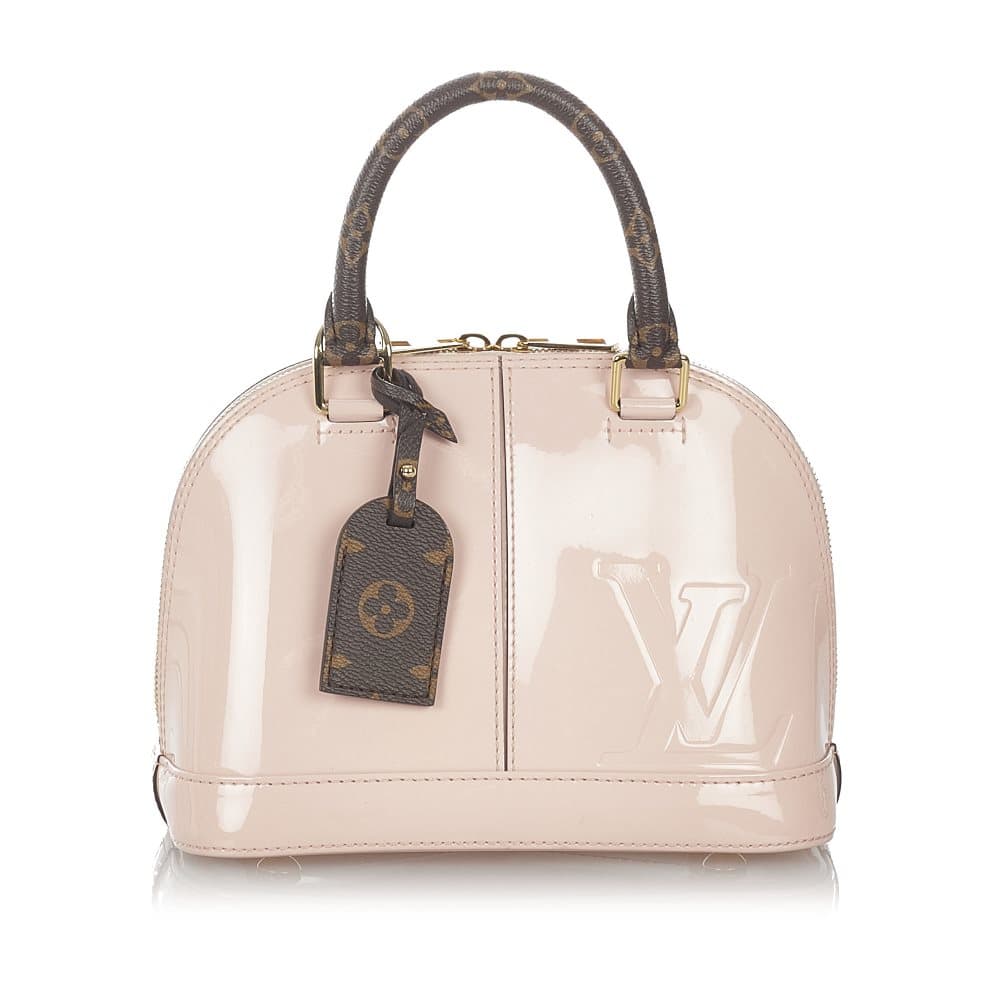 Pre-owned Louis Vuitton Vernis Miroir Alma BB Pink