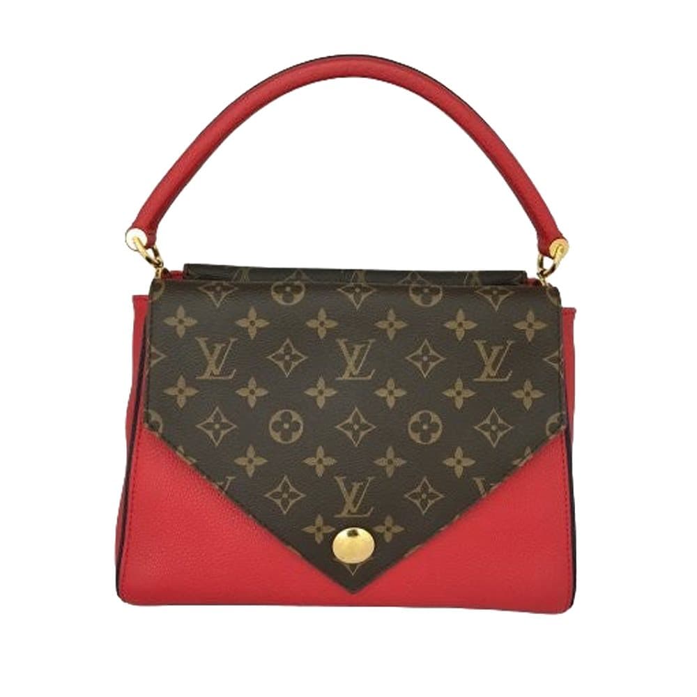 Pre-owned Louis Vuitton Monogram Double V Satchel Red