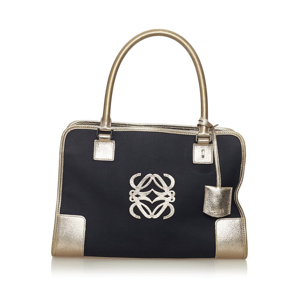 Pre-owned Loewe Amazona Canvas Handbag Black