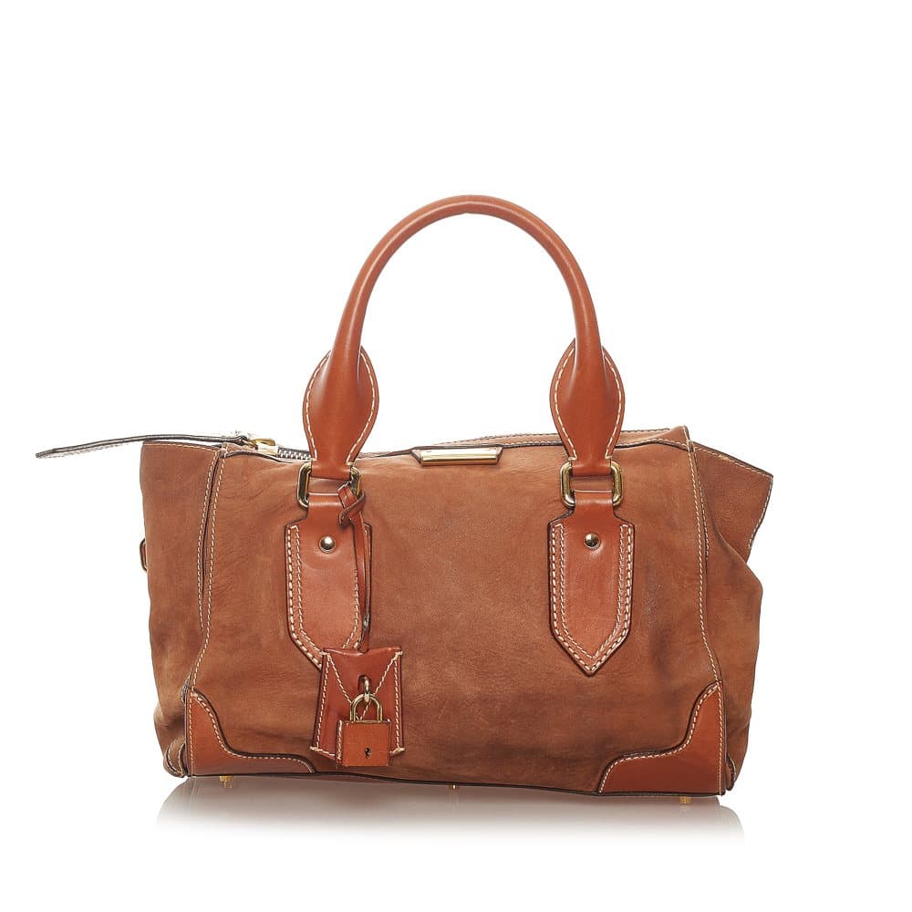 Pre-owned Burberry Suede Handbag Brown