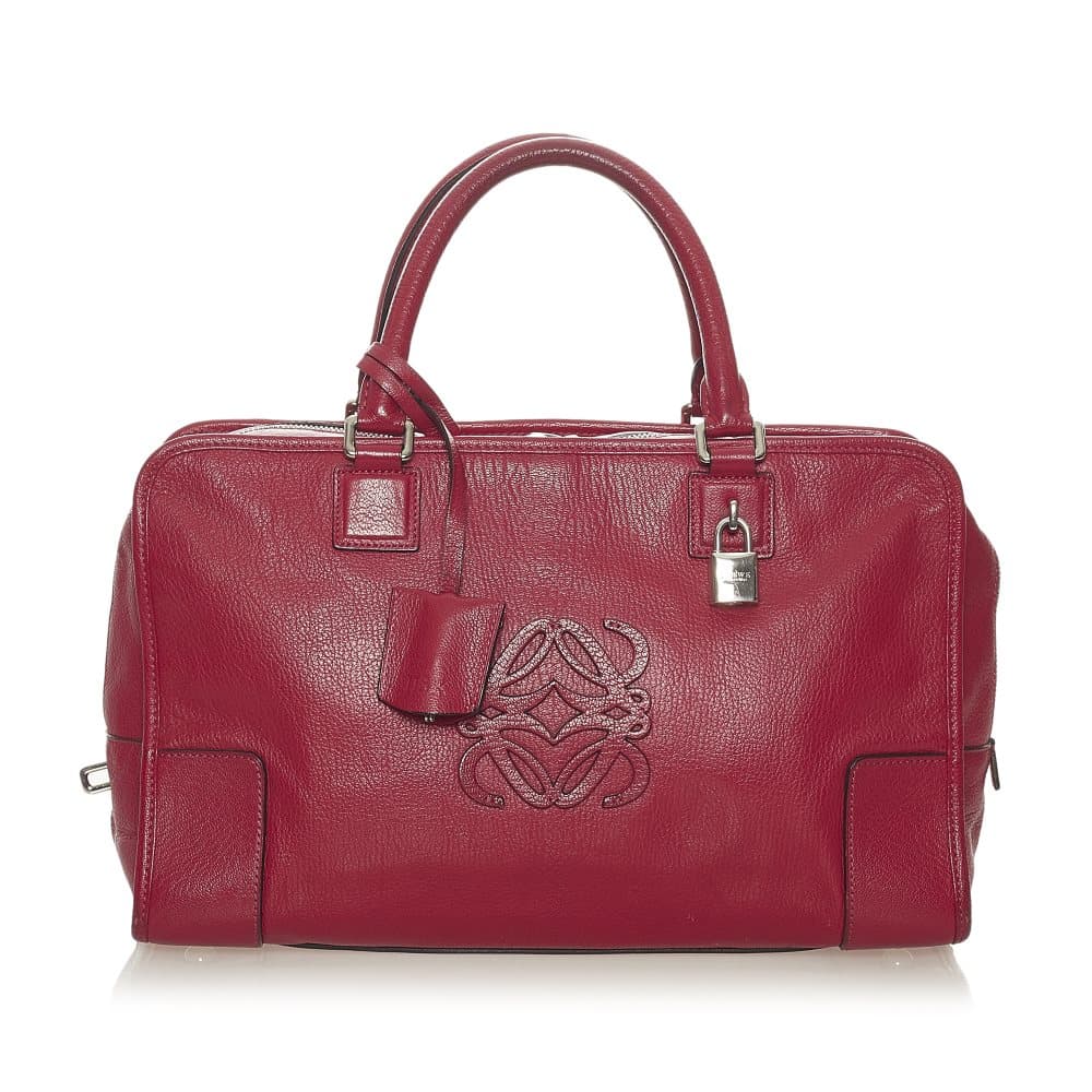 Pre-owned Loewe Amazona 36 Leather Handbag Red