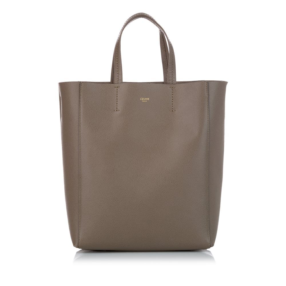 Pre-owned Celine Small Vertical Cabas Leather Satchel Brown