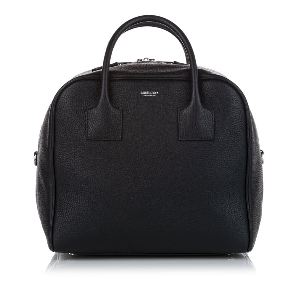 Pre-owned Burberry Medium Cube Leather Satchel Black