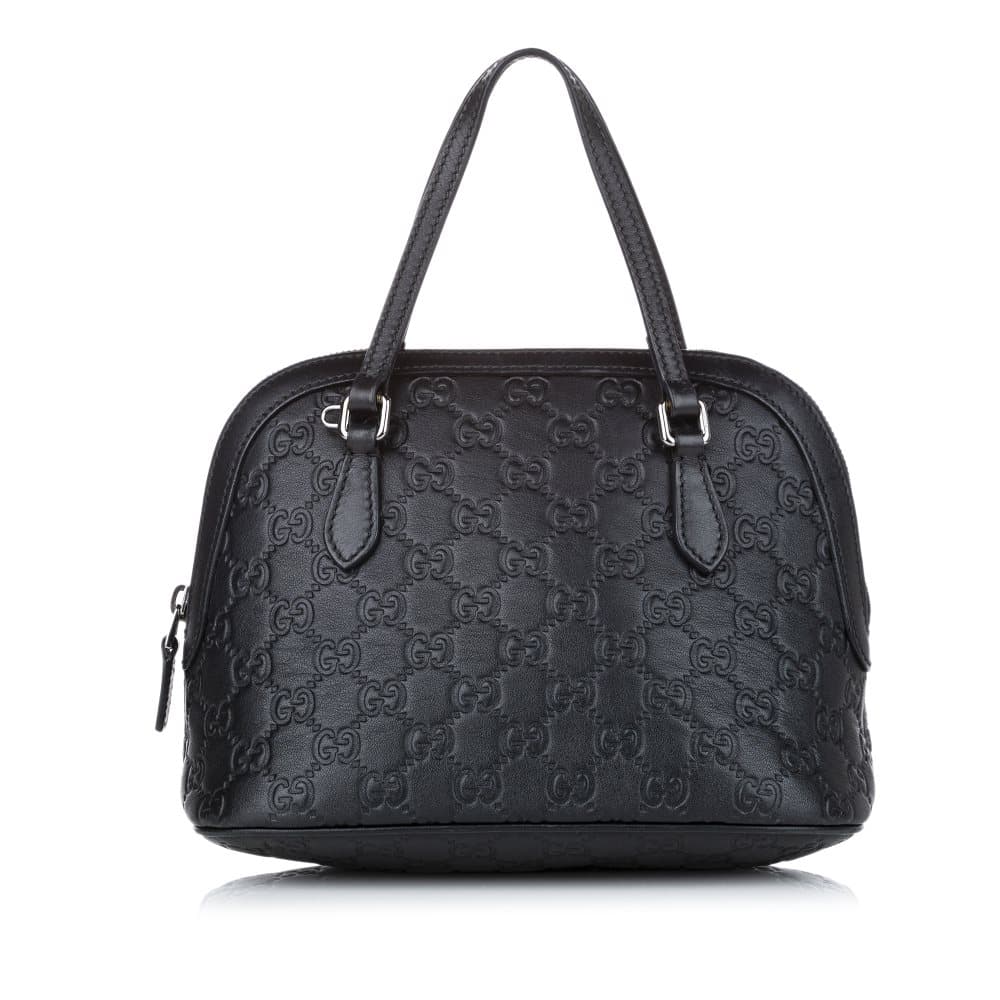 Pre-owned Gucci Guccissima Dome Satchel Black