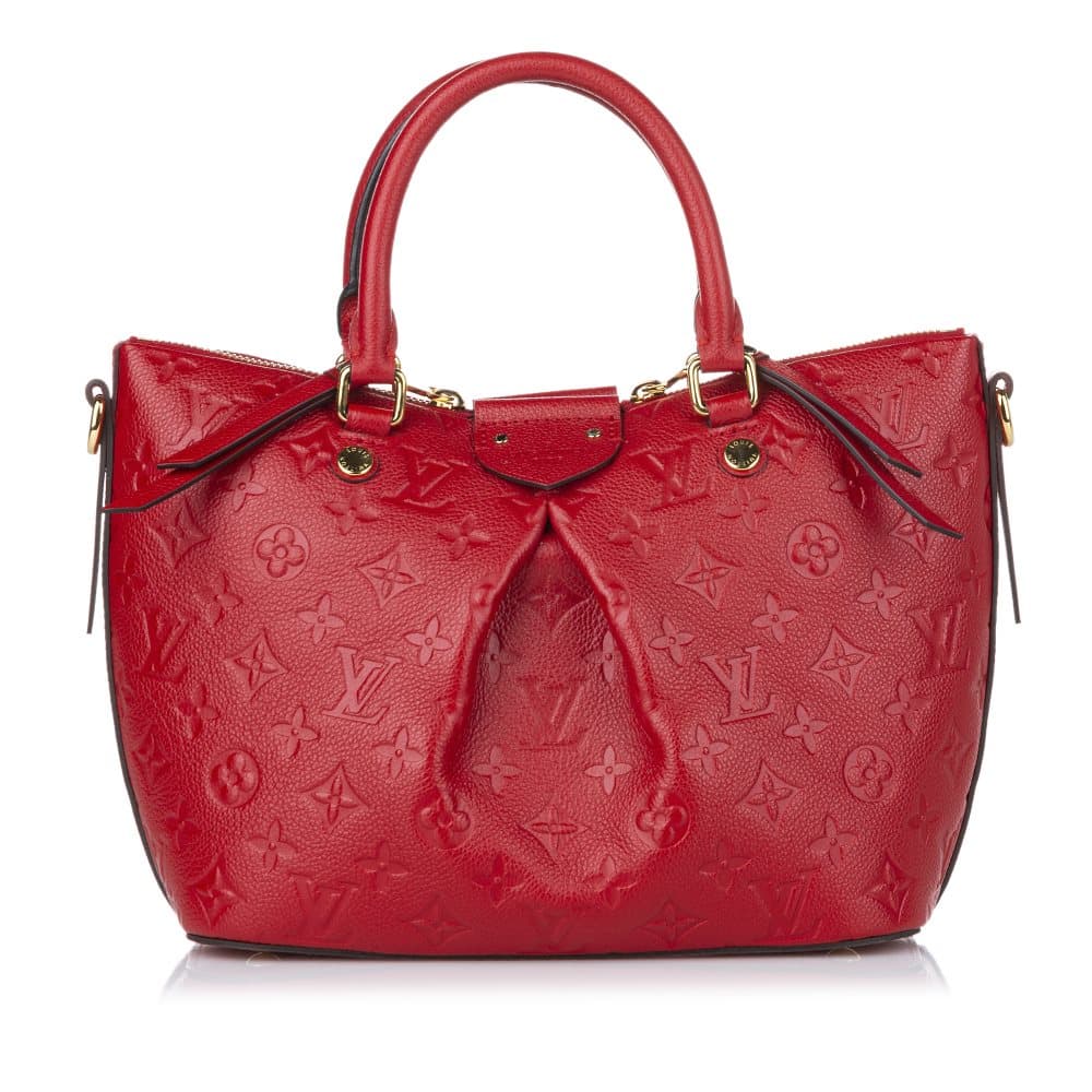 Pre-owned Louis Vuitton Monogram Empreinte Mazarine PM Red