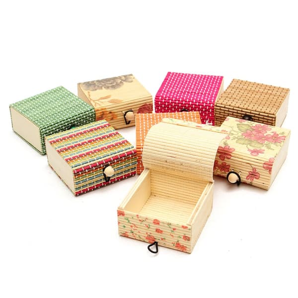 Engros Bambus Træsmykker Organizer Opbevaringsboks Strap Craft Case 16 Stlye