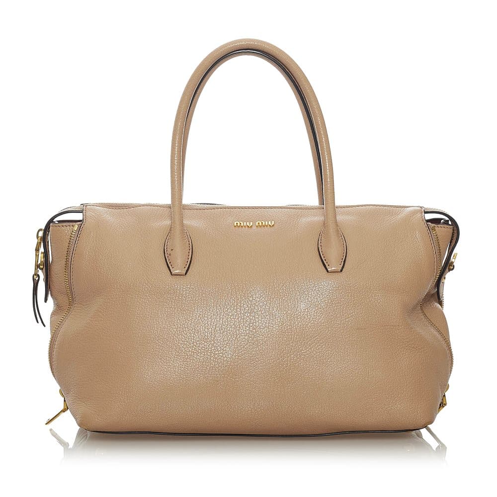 Pre-owned Miu Miu Leather Satchel Brown