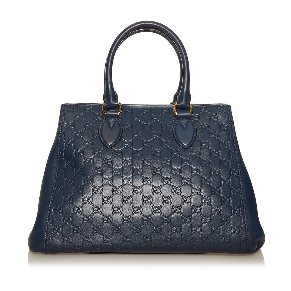 Pre-owned Gucci Guccissima Handbag Blue