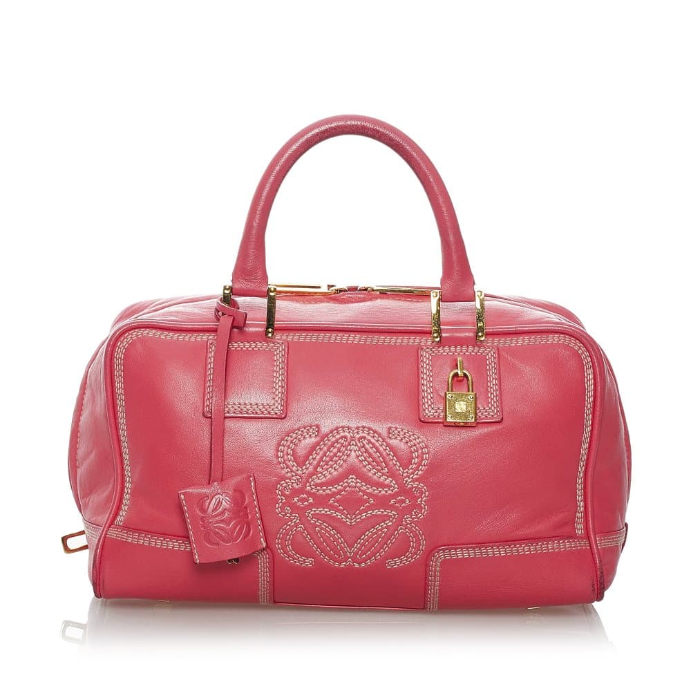 Pre-owned Loewe Amazona 28 Leather Handbag Pink