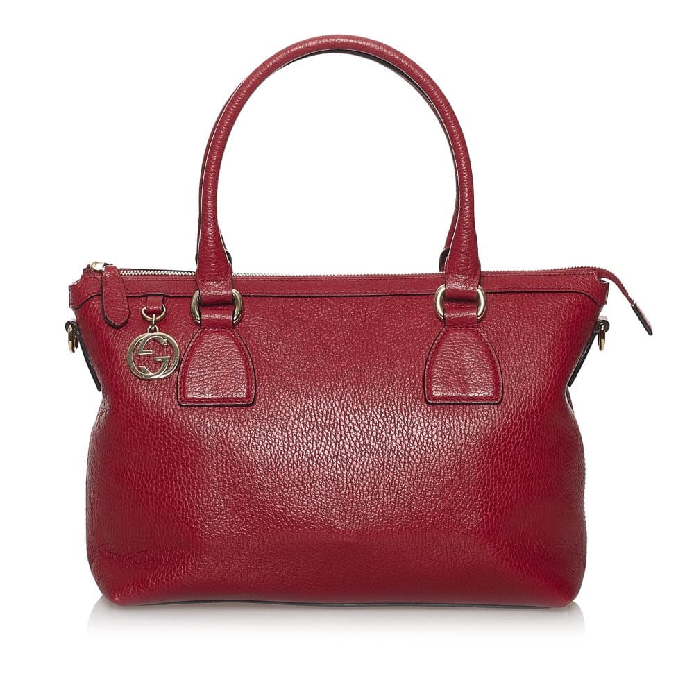 Pre-owned Gucci Charmy Leather Satchel Red