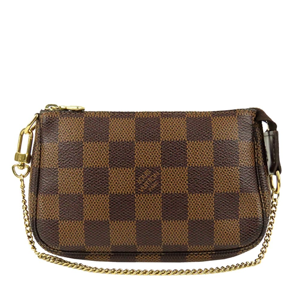 Pre-owned Louis Vuitton Damier Ebene Mini Pochette Accessoires Brown