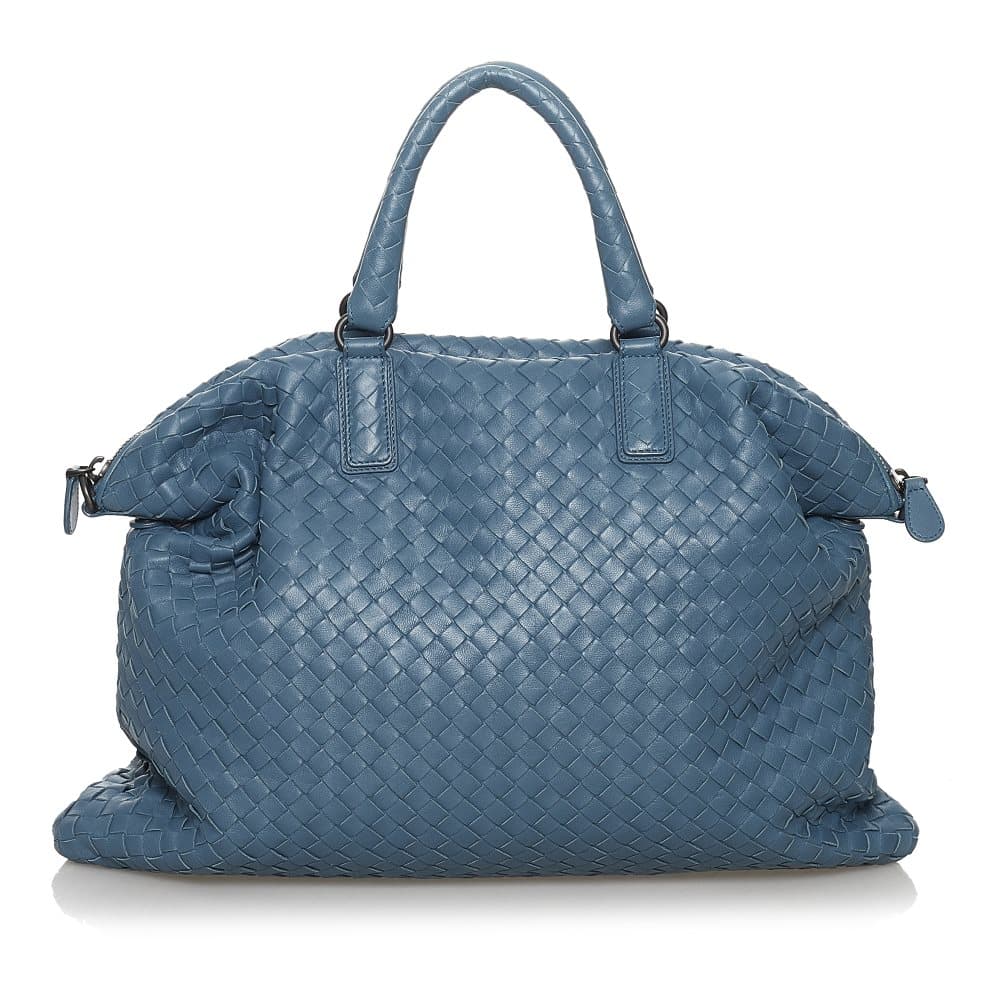 Pre-owned Bottega Veneta Intrecciato Nappa Convertible Bag Blue