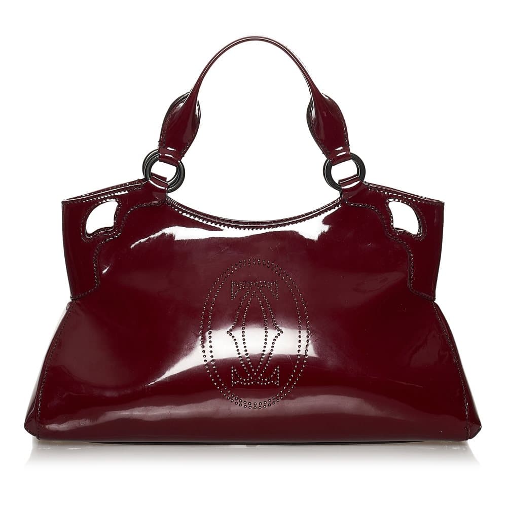 Pre-owned Cartier Marcello de Cartier Patent Leather Handbag Red