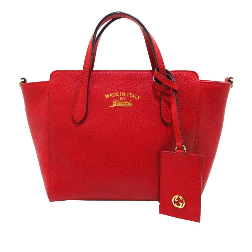 Pre-owned Gucci Mini Swing Leather Satchel Red