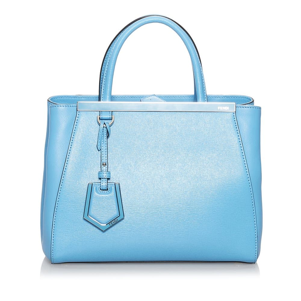 Pre-owned Fendi Petite 2Jours Leather Satchel Blue