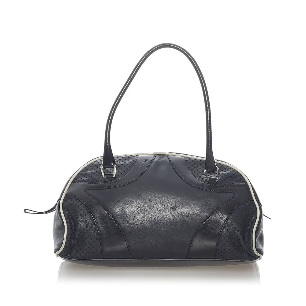 Pre-owned Prada Vitello Drive Leather Handbag Black