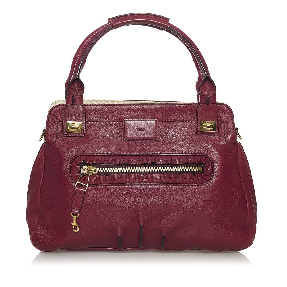 Pre-owned Chloe Leather Satchel Red