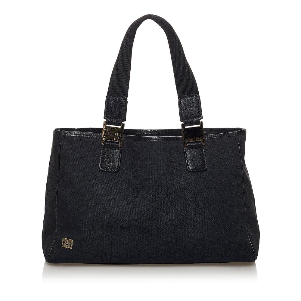 Pre-owned Gucci GG Canvas Handbag Black
