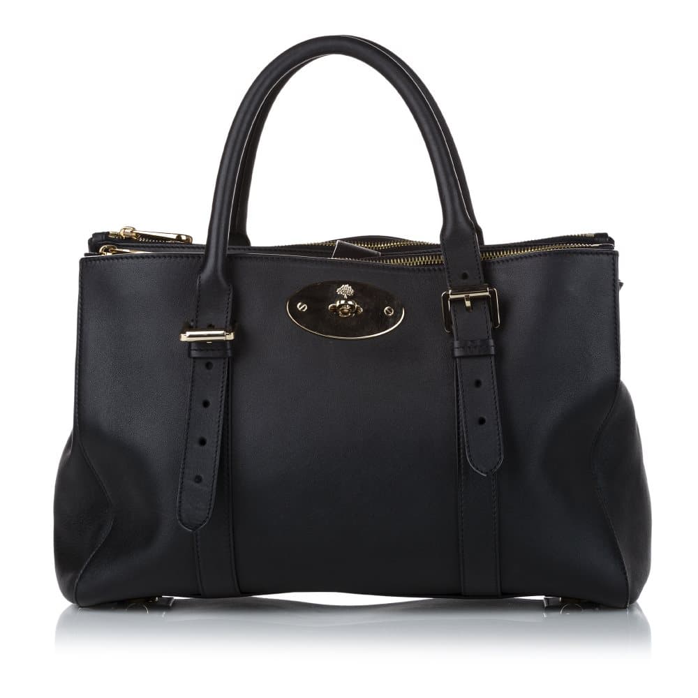 Pre-owned Mulberry Bayswater Double Zipped Leather Satchel Black