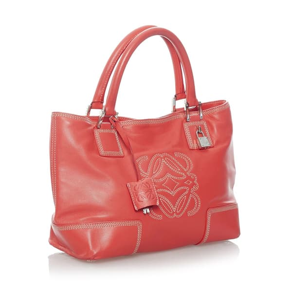 Pre-owned Loewe Amazona Leather Handbag Pink