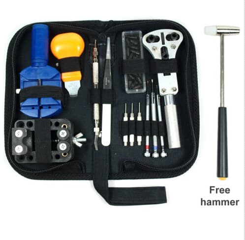 Klocka Reparationsverktygssats Fodralöppnare Link Remover Spring Bar Tool - Bärväska