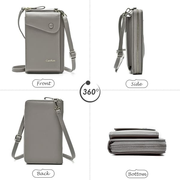 2021 Ny opgradering Kvinder Telefon Crossbody Taske PU Læder Stor Kapacitet Multifunktion Mobilpung Rejse Bærbar Møntpung Kort Lomme Pung Mini