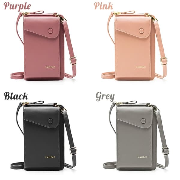 2021 Ny opgradering Kvinder Telefon Crossbody Taske PU Læder Stor Kapacitet Multifunktion Mobilpung Rejse Bærbar Møntpung Kort Lomme Pung Mini