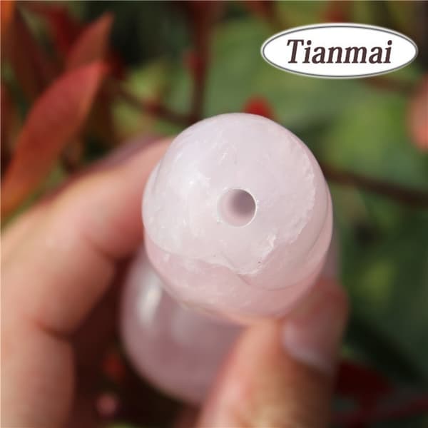 Roliga Tianmai naturliga rosa kvartskristall tobaksrör Healing Wands