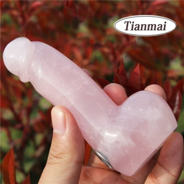 Roliga Tianmai naturliga rosa kvartskristall tobaksrör Healing Wands