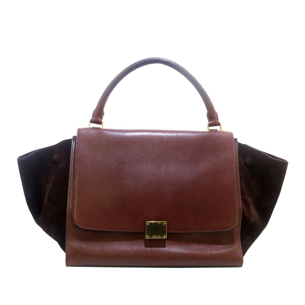 Pre-owned Celine Trapeze Leather Satchel Red