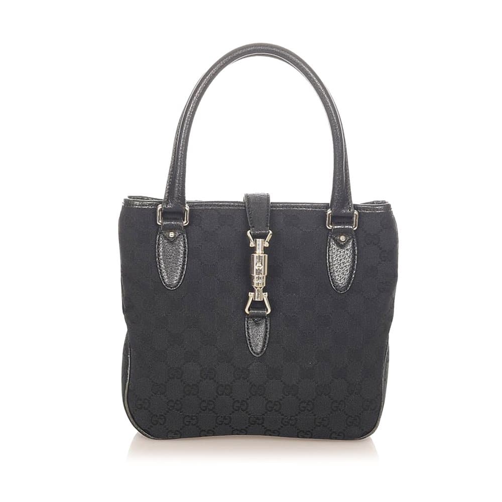 Pre-owned Gucci GG Canvas New Jackie Handbag Black