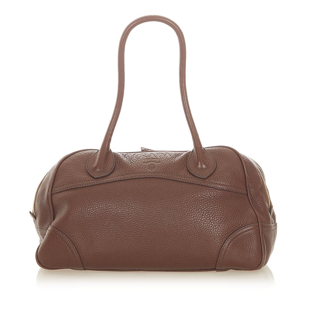 Pre-owned Prada Vitello Daino Handbag Brown