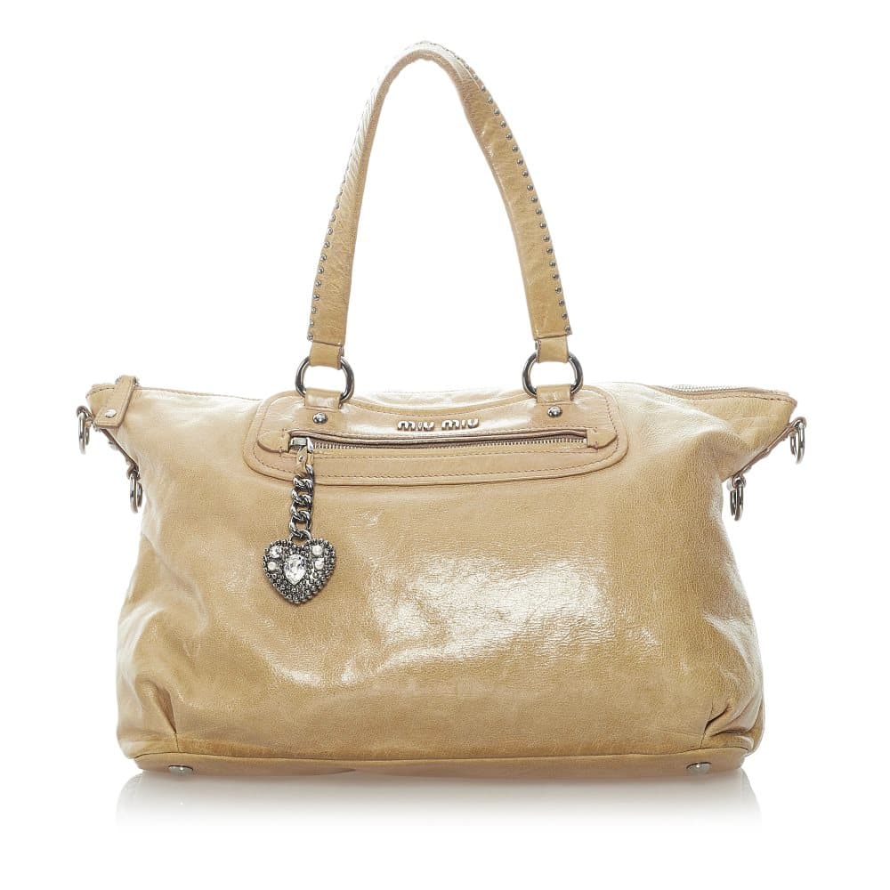 Pre-owned Miu Miu Leather Satchel Brown