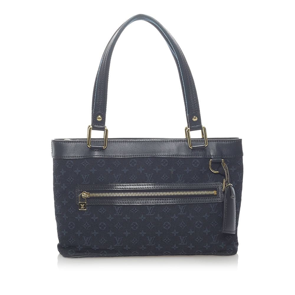 Pre-owned Louis Vuitton Monogram Mini Lin Lucille PM Blue