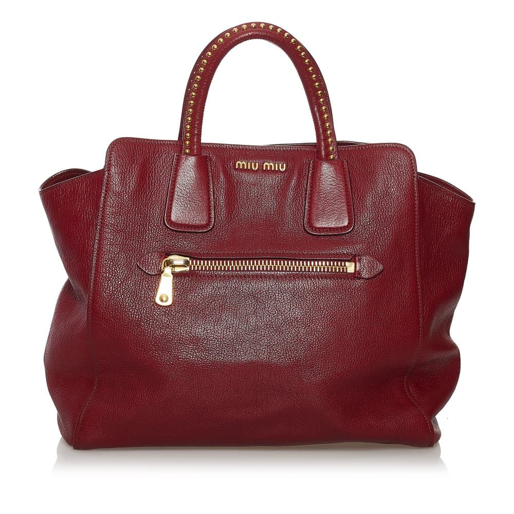 Pre-owned Miu Miu Leather Satchel Red