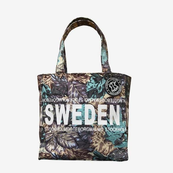 Liten Canvasväska / Picknickväska Brun & Turkos