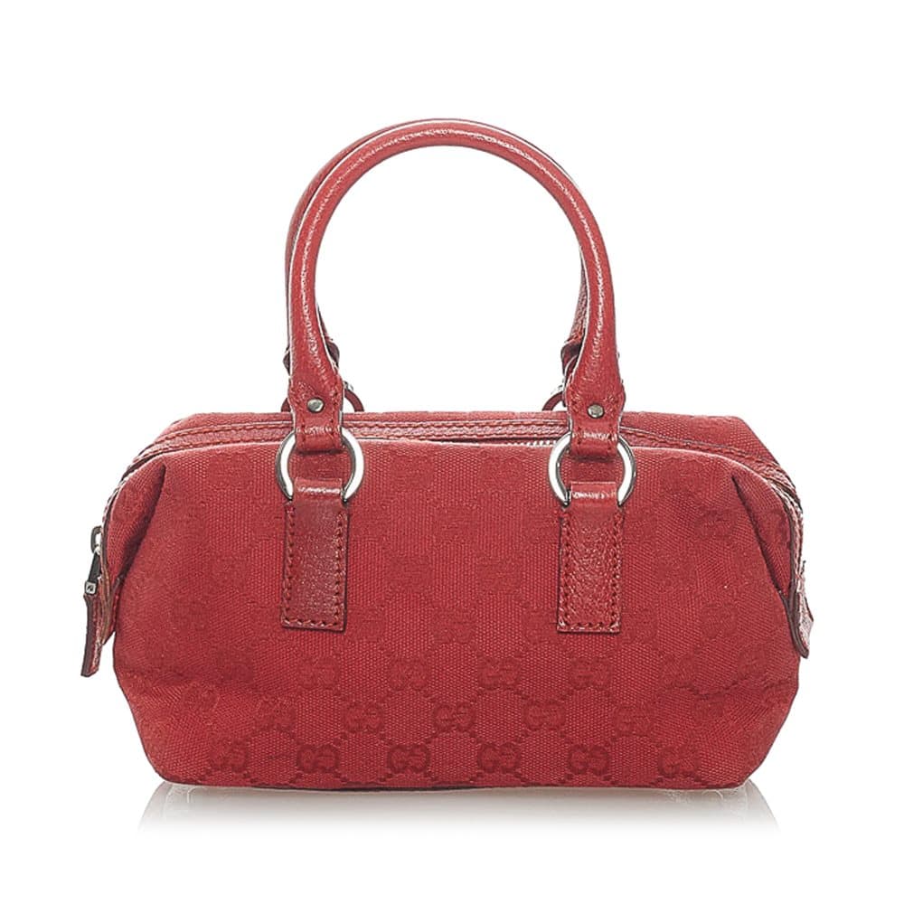 Pre-owned Gucci GG Canvas Handbag Red