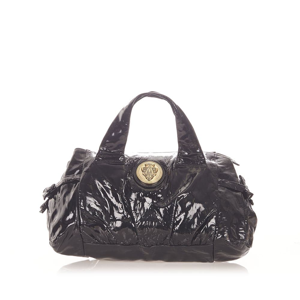Pre-owned Gucci Hysteria Patent Leather Handbag Black
