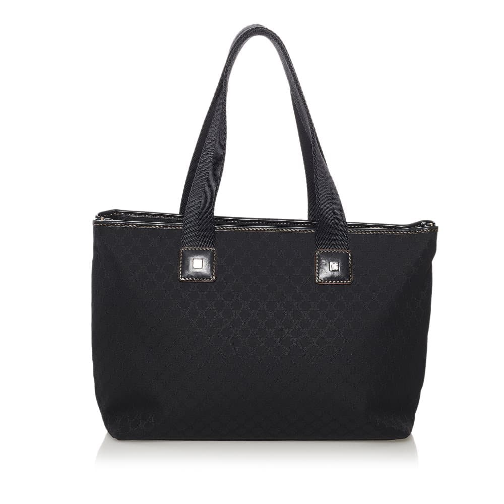 Pre-owned Celine Macadam Canvas Handbag Black