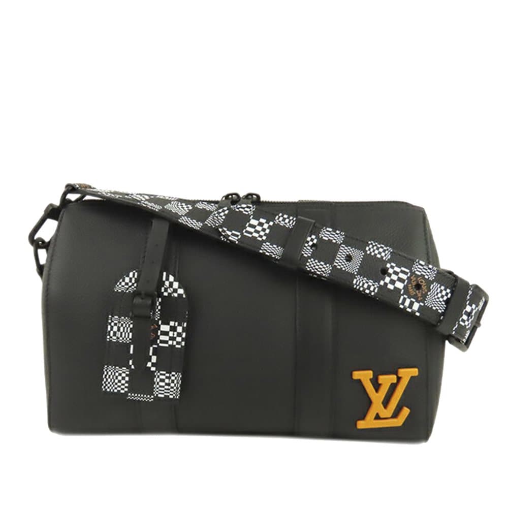 Pre-owned Louis Vuitton Distorted Damier City Keepall XS Black